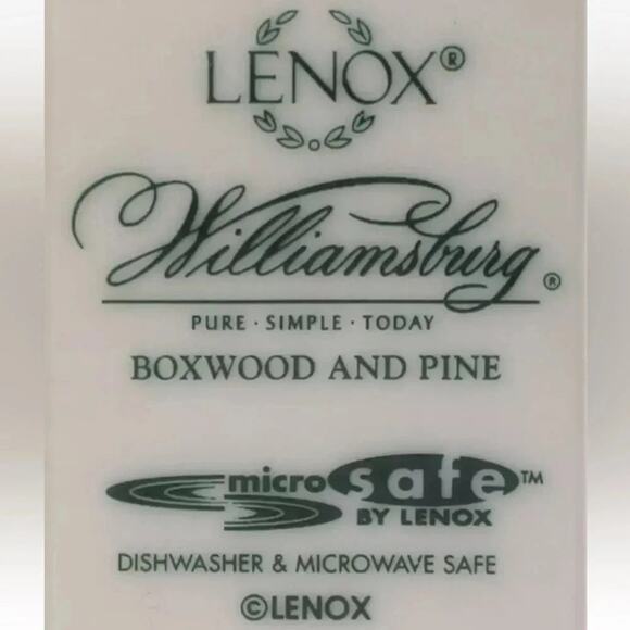 Lenox China WILLIAMSBURG BOXWOOD & PINE Large Tree-Shaped Dish Great Condition - Picture 5 of 6